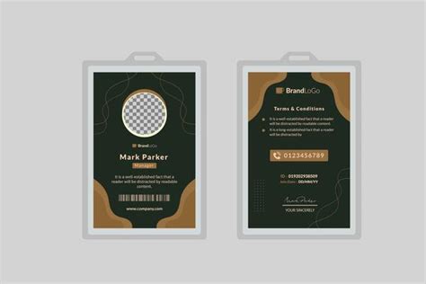 Id Card Template Gold Vector Art Icons And Graphics For Free Download