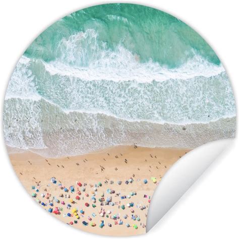 Wallcircle Muurstickers Behangcirkel Zee Strand Parasols