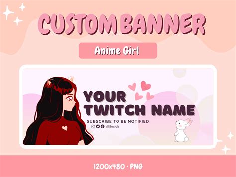 Custom Anime Twitch Banner for Gamer Girls Video Player - Etsy Norway