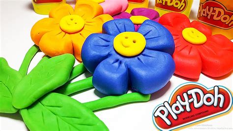 How To Make Beautiful Play Doh Rainbow Flowers Fun And Easy Play Dough