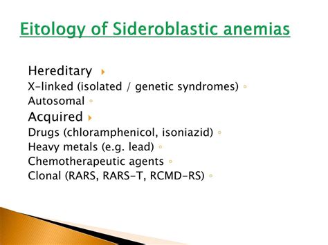 Ppt Sideroblastic Anemias Powerpoint Presentation Free Download Id 6729004