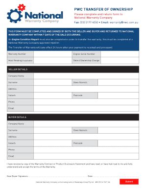 Fillable Online PWC TRANSFER OF OWNERSHIP Fax Email Print PdfFiller