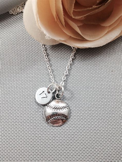 Personalized Softball Necklace Baseball Necklace Sports Etsy