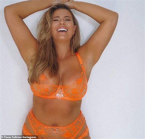 Fiona Falkiner Shows Off Her Curves In Very Racy Orange Lingerie