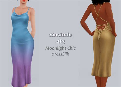 T Moonlight Chic Dress Silk Sims Cc Clothes Chic Dress Clothes