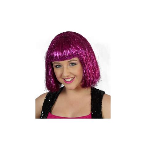 Wig Tinsel Hot Pink Bob Party Time Online