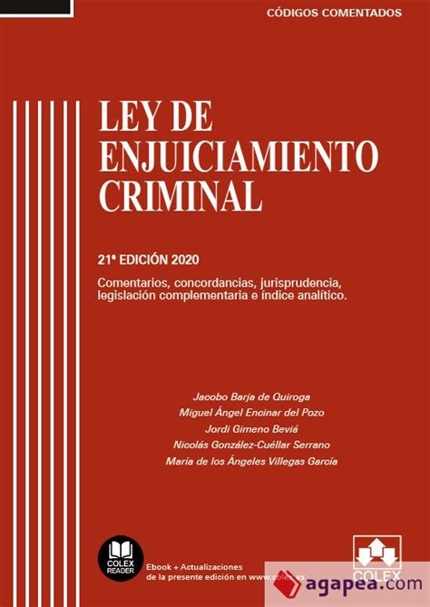 Ley De Enjuiciamiento Criminal Comentada 2020 Lopez Barja De Quiroga