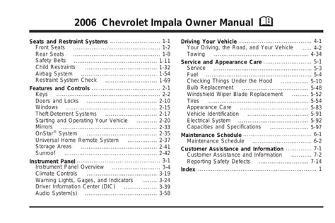 Official Gm Chevy Impala 2006 Repair Manual