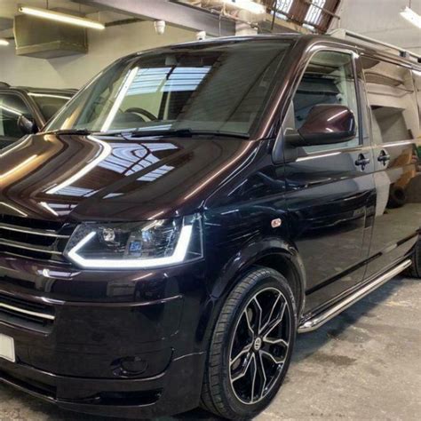 VW T5 1 LED DRL Headlights Chilli Jam Vans