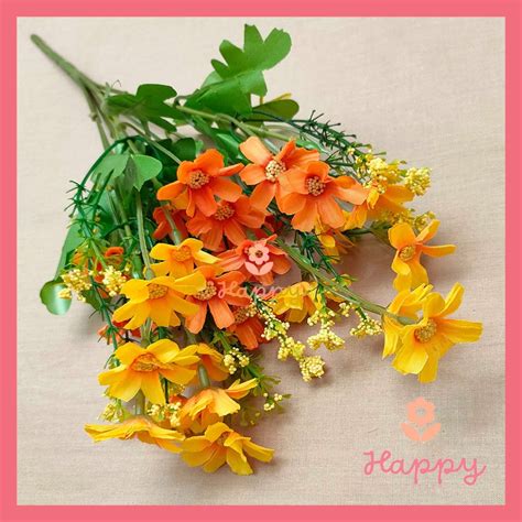 Jual Artificial Flower Holland Daisy Bunga Palsu Plastik Hiasan