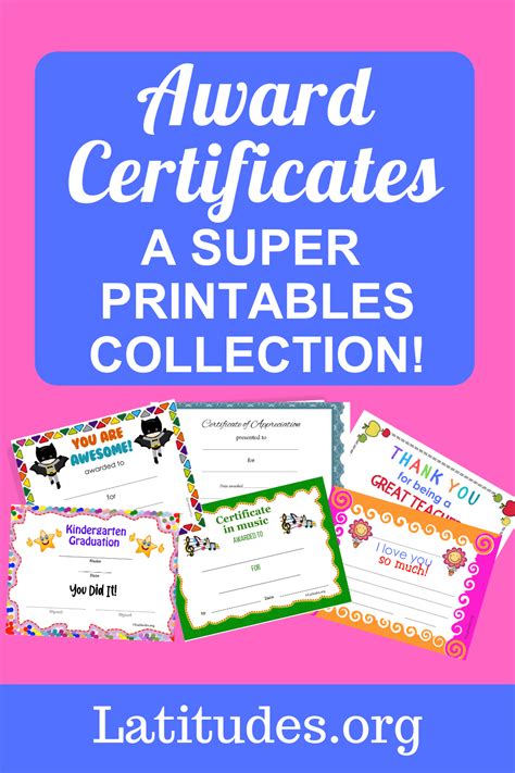 Award Certificates Editable And Printable Free For Kids