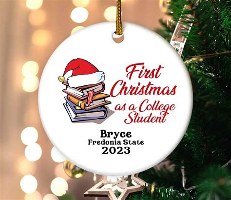 Personalized Christmas College Ornament Freshmen Ornament First Year In College