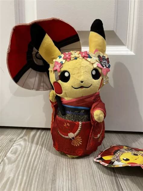 Pokemon Center Japan Kyoto Pikachu Plush Maiko Keisha Kimono Girl