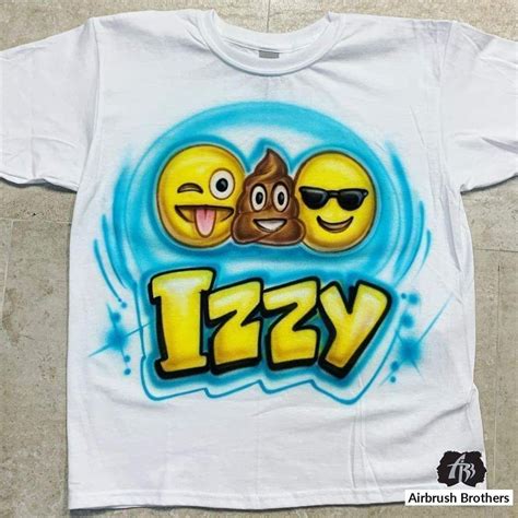 Airbrush 3 Emojis W Name Shirt Design Airbrush T Shirts Airbrush