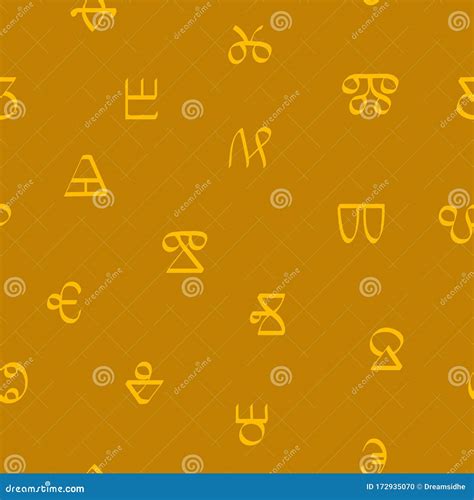 Seamless Pattern with Glagolitic Alphabet Stock Vector - Illustration ...