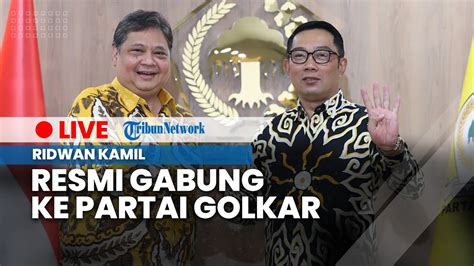 Live Pakai Jas Kuning Ridwan Kamil Resmi Gabung Partai Golkar Siap