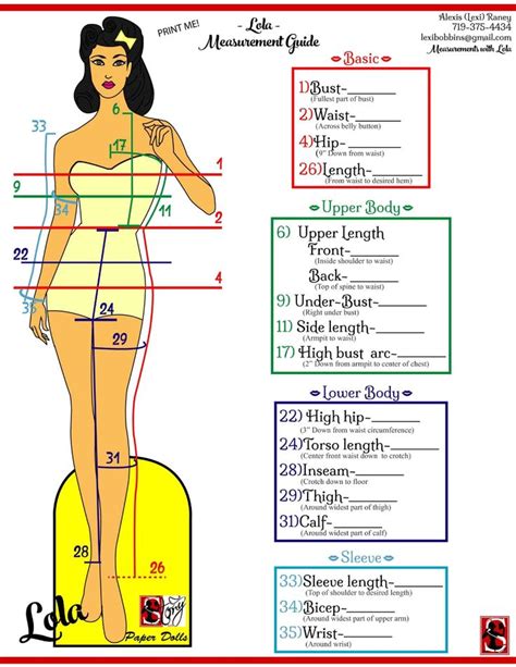 The Height Chart For A Woman S Body And Measurements