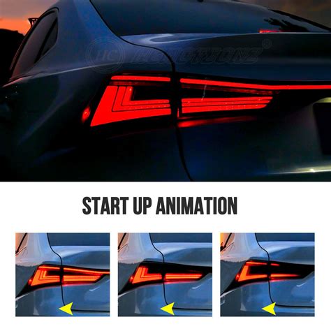 VLAND LED Tail Lights For Lexus IS250 300h 350F 2014 2020 Rear Lamps W