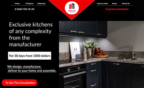 Kitchen business website design | Figma