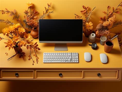 Premium AI Image | Office desk background photo