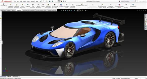 福特 GT 的汽车模型 SOLIDWORKS 2017 模型图纸下载 懒石网