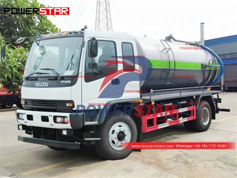 Cost Effective ISUZU FVR 240HP 12000L Vacuum Septic Tank Truck For Sale