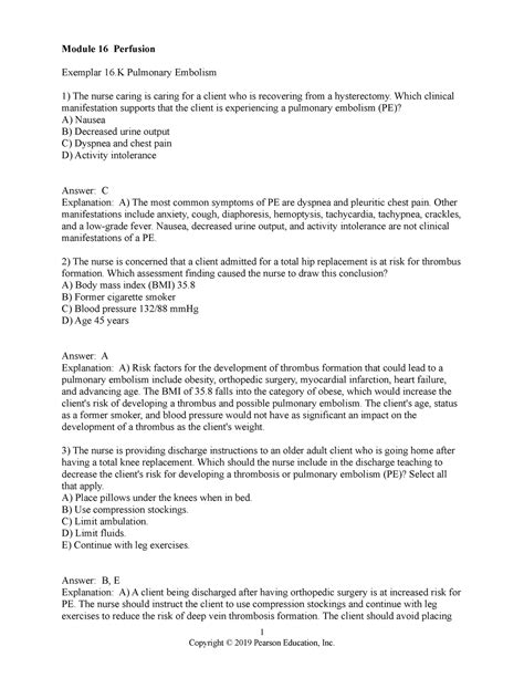 PE TB Module 16 Pulmonary Embolism Module 16 Perfusion Exemplar 16