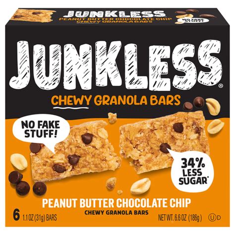 Save On Junkless Chewy Peanut Butter Chocolate Chip Granola Bar Ct