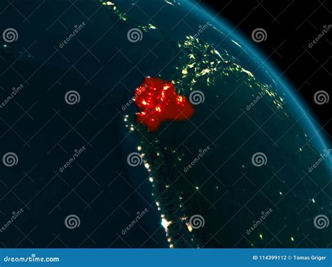 Night View Of Ecuador On Earth Stock Illustration Illustration Of