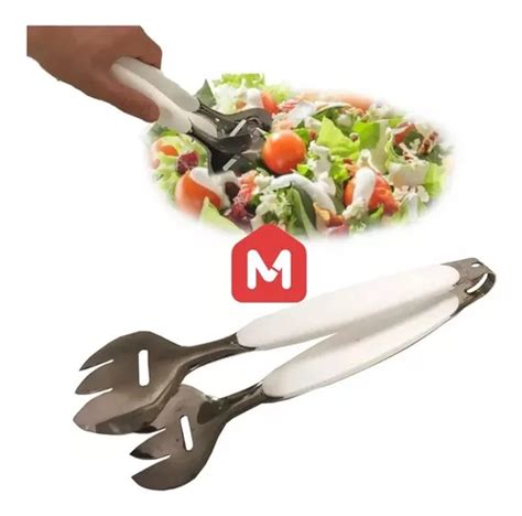 Set X 2 Pinza Ensalada Acero Inox Utensilio Durable 23 Cm