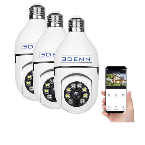 Wireless Light Bulb Indoor/Outdoor Dome WIFI Security Camera (3-Pack ...