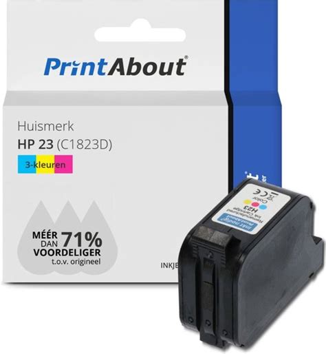 PrintAbout Huismerk Inktcartridge 23 C1823D 3 Kleuren Geschikt Voor