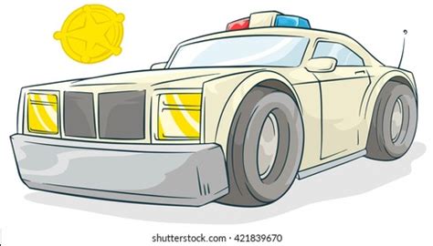 Cool Cartoon Cop Car Golden Badge Stock Vector (Royalty Free) 421839670 | Shutterstock