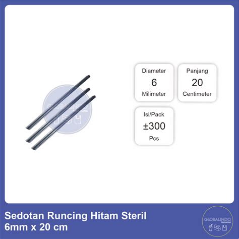 Jual Sedotan Pipet Runcing Hitam Steril 6mm X 20 Cm Shopee Indonesia