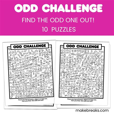 Odd Challenge Find The Odd One Out Puzzle Make Breaks