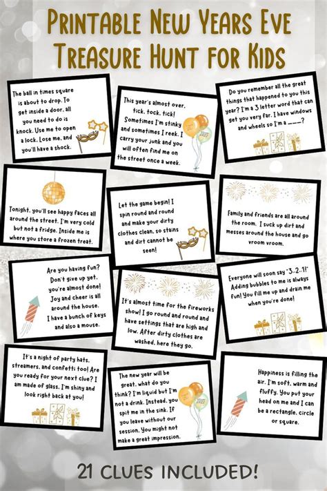 New Years Eve Scavenger Hunt Printable