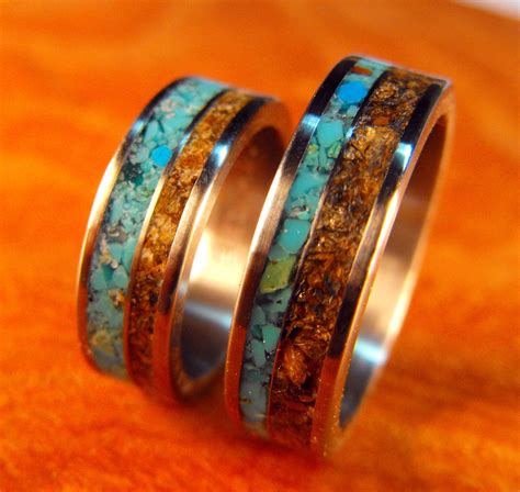 Titanium Rings Wedding Rings Turquoise Rings Tigers Eye