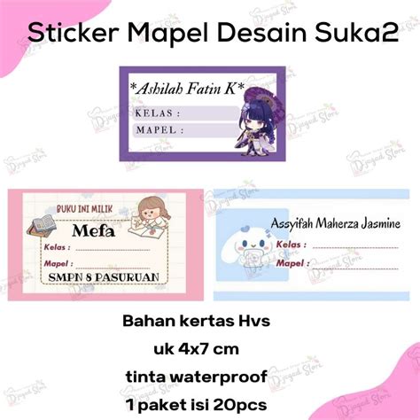 Jual Label Stiker Buku Nama Kelas Mapel Custom Stiker Mapel Stiker Mapel Custom Shopee Indonesia