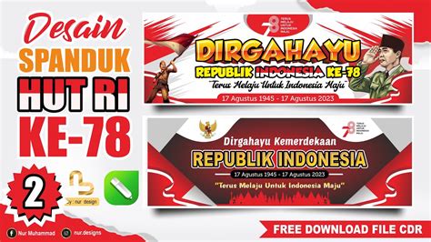 Free Download Spanduk Hut Ri Ke 78 Coreldraw Banner Agustusan Nur Designs Youtube