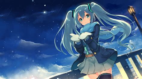 Wallpaper Illustration Anime Snow Vocaloid Hatsune Miku