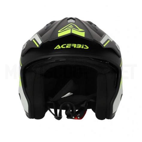 Capacete De Trial Acerbis Jet Aria Preto Fluor Amarelo