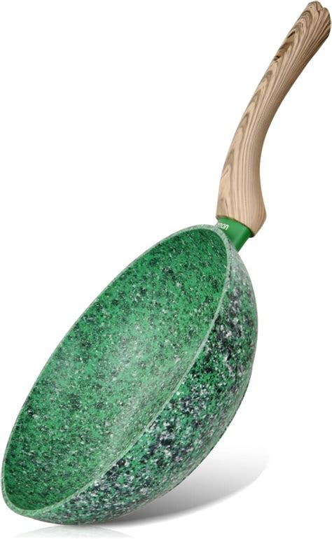 Fissman Wok Pan Malachite Series EcoStone Coating Bakelite Handles With