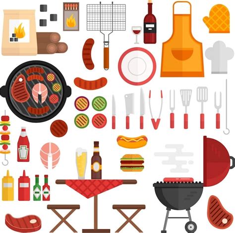 Premium Vector Bbq Barbecue Icons Vector