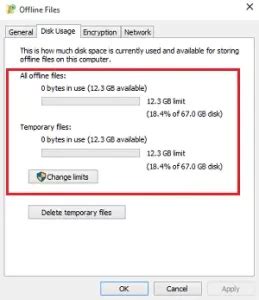 windows sync center configure files speed  pc