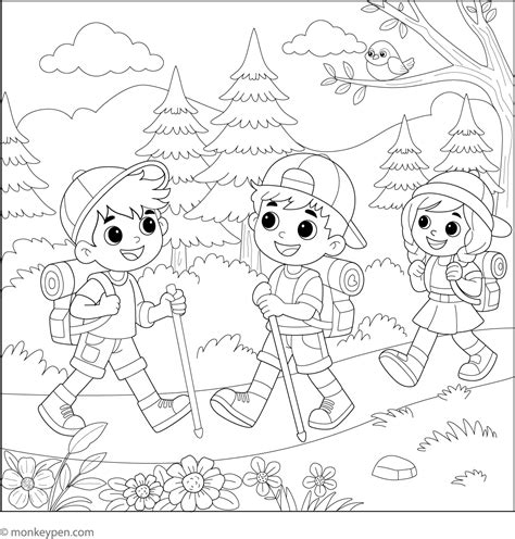 printable hiking coloring pages
