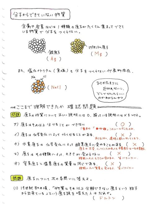 【中学理科】物質の成り立ち ママ塾ノート