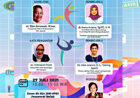 Pwj Dki Jakarta Gelar Webinar Ilmiah Soal Osteoporosis Dan