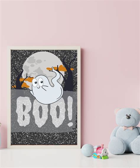 Spooky Boo Printable Poster Etsy