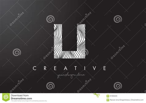 Li L I Letter Logo With Zebra Lines Texture Design Vector Stock Vector