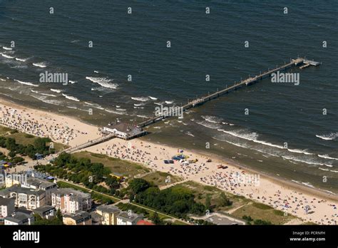 Aerial View Pier Ahlbeck Beach Albeck Beach Promenade Baltic Sea